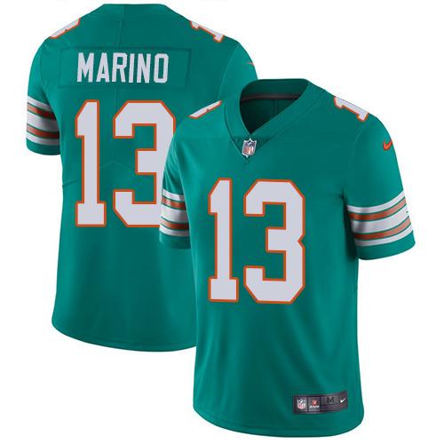 Nike Dolphins #13 Dan Marino Aqua Green Alternate Youth Stitched NFL Vapor Untouchable Limited Jersey